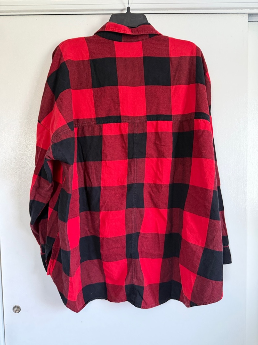 Old Navy Red and Black Buffalo Plaid Boyfriend Shirt XXL - Picture 3 of 4
